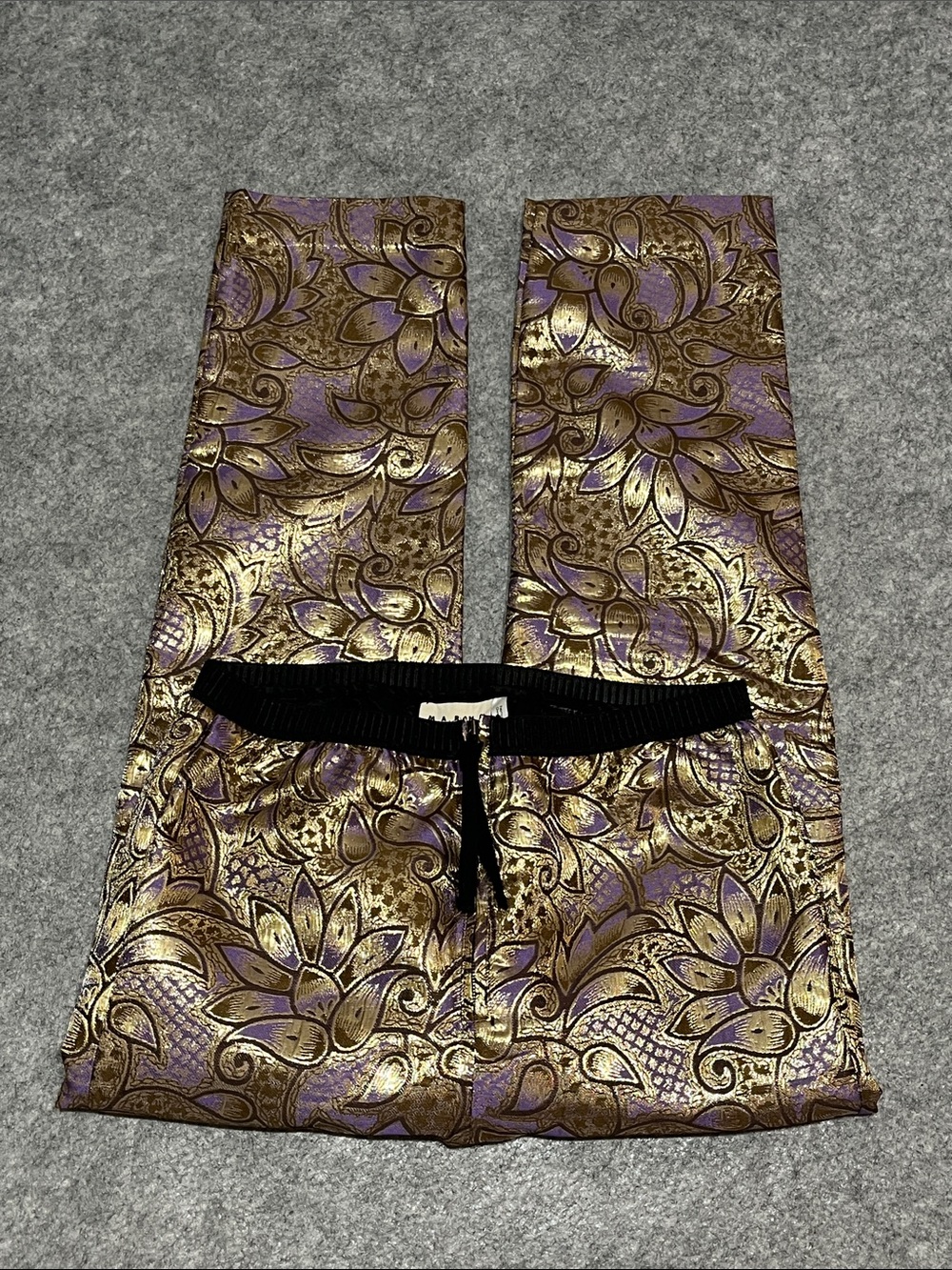Marni x H&M Metallic Purple and Gold Cropped Brocade Pants
